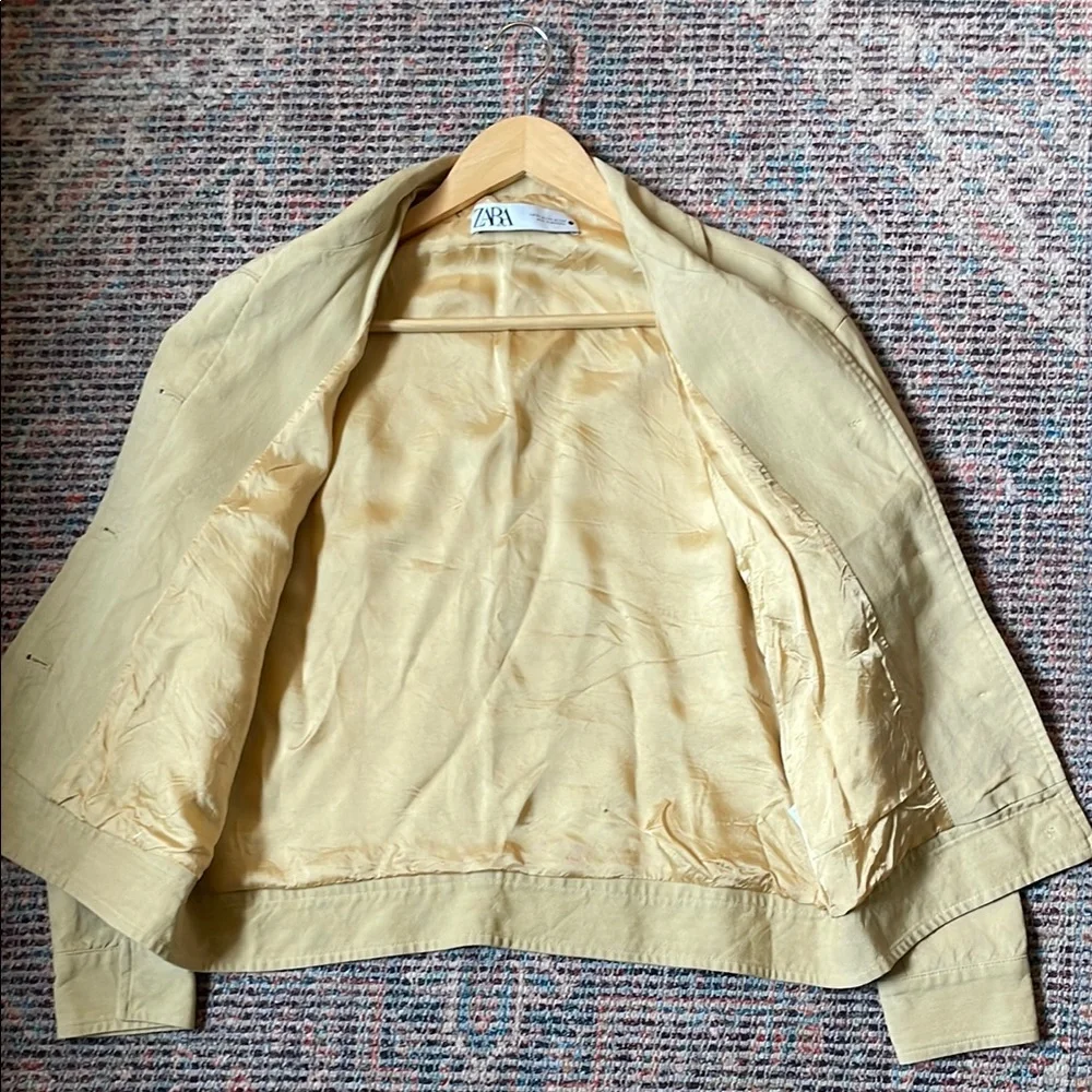 Zara Linen Blend Yellow Jacket - Picture 9 of 11